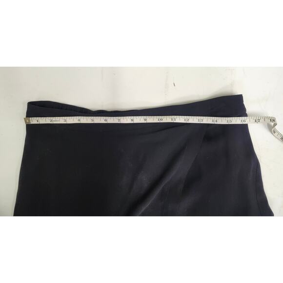Eileen Fisher Silk Midi Length Wrap Pencil Skirt Size Medium Black Elastic Waist - Picture 7 of 11